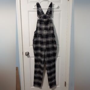 Hot Topic Black and White Plaid Jumpsuit